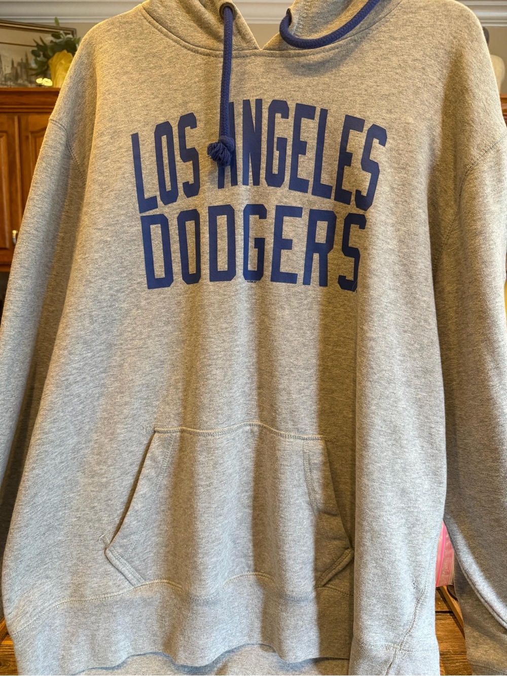 47 Brand Los Angeles Dodgers Gray Hoodie with Blue Lettering
